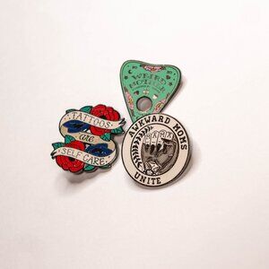 Set of 3 Enamel Pins – Drawings By Nicole – Mom Life Humor & Self-Care